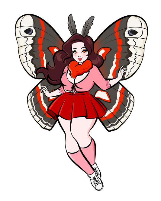 Mesmerized by the Mothwoman Sticker