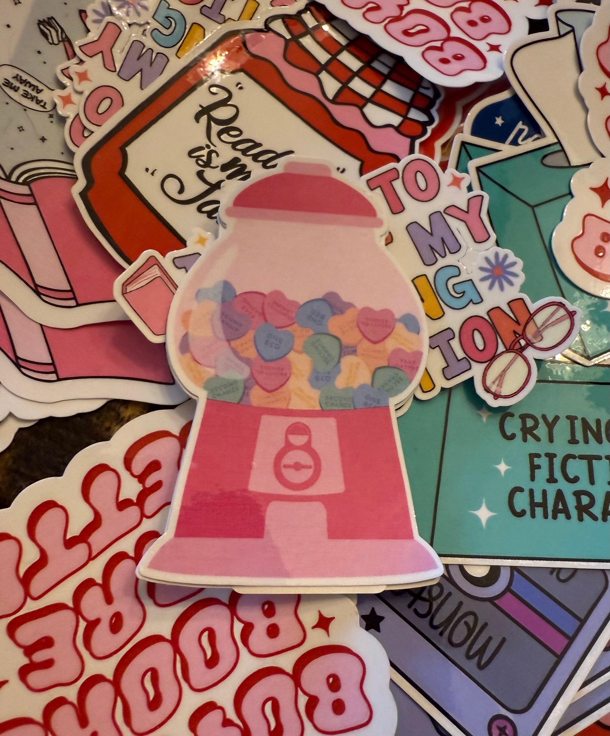 Bookish Tropes Gumball Machine Sticker