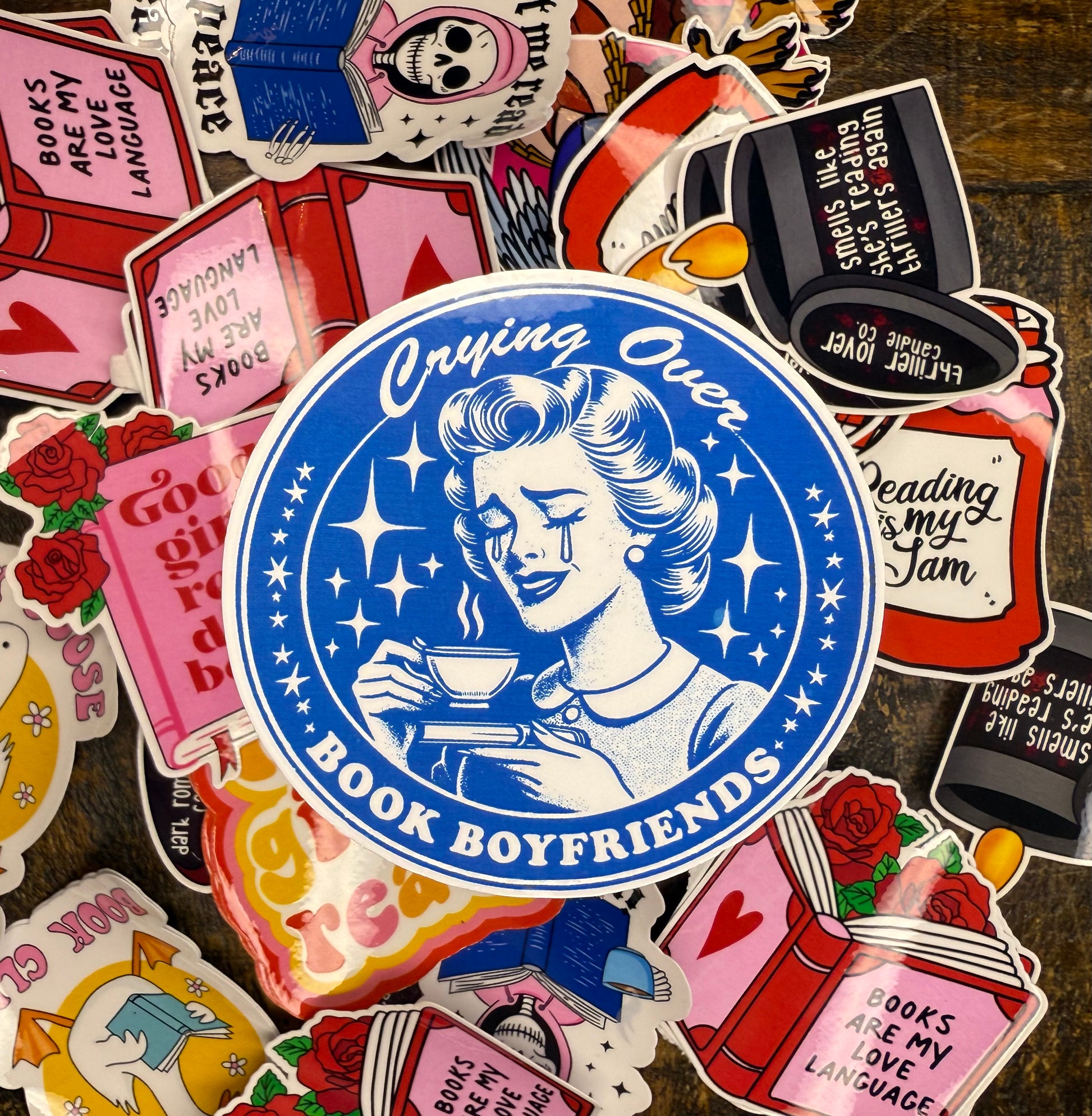 Crying Over Book Boyfriends Sticker