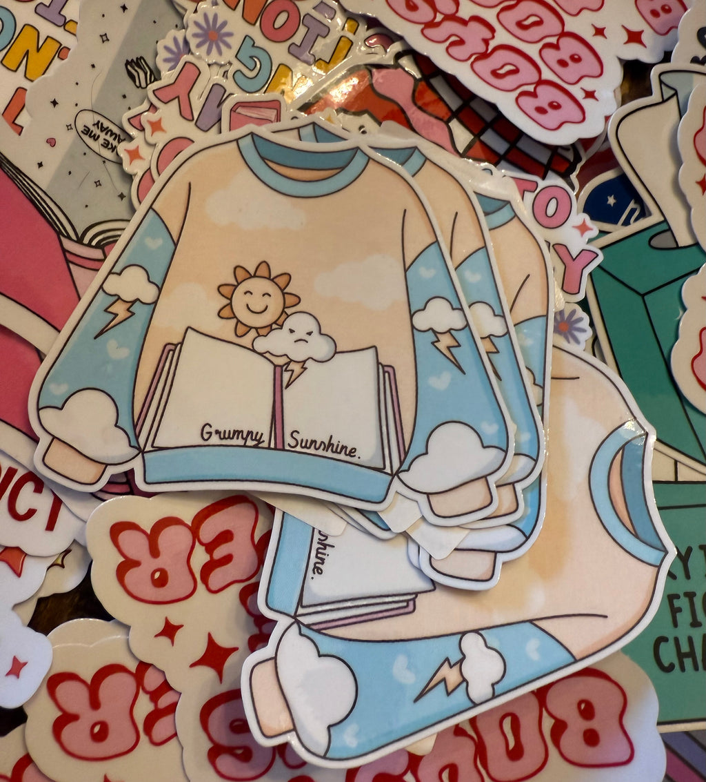 Book Sweater 3in Sticker
