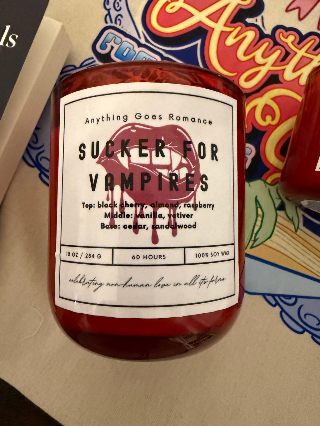 Sucker for Vampires Soy Wax Candle: An Anything Goes Romance Exclusive