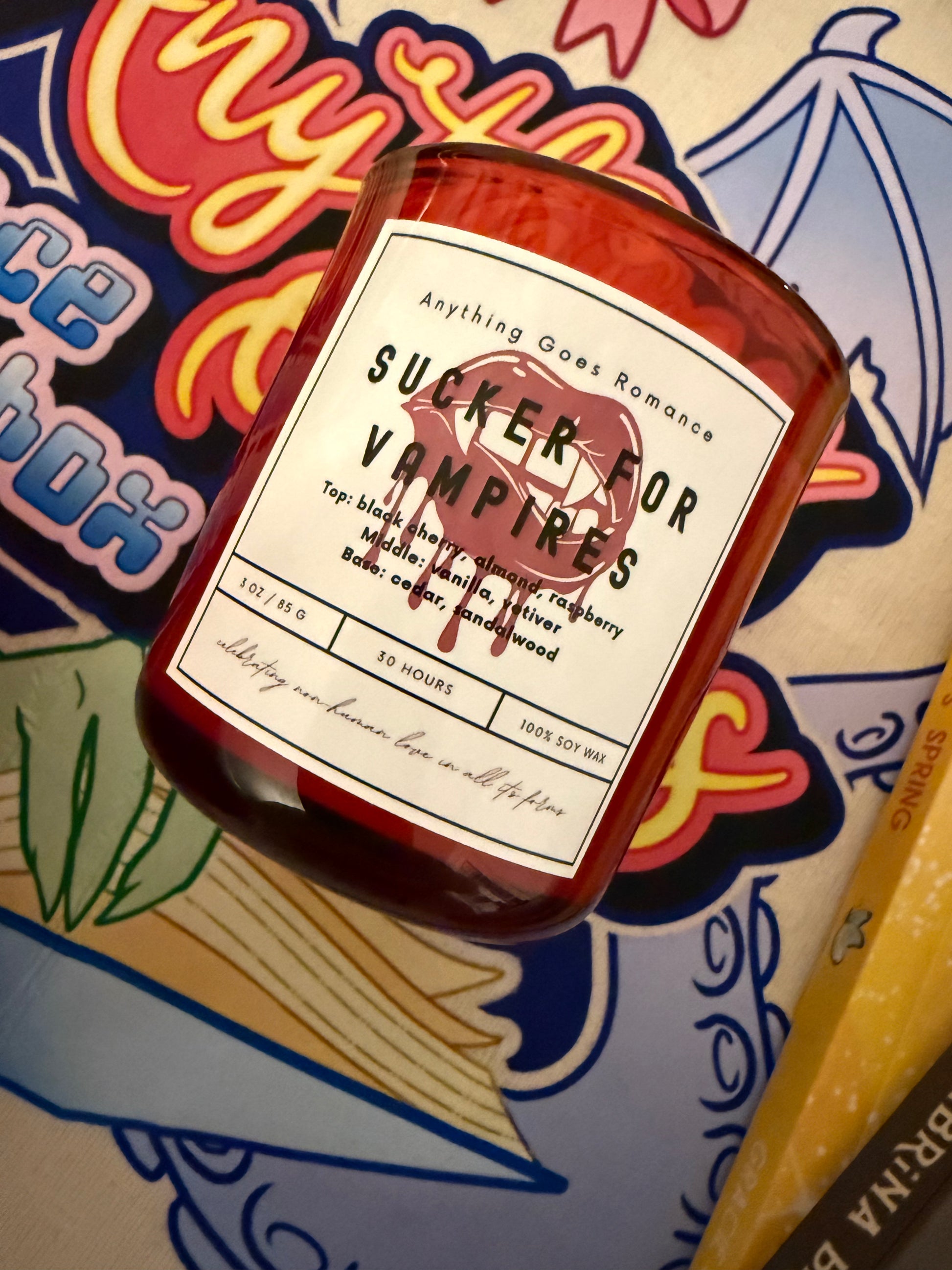 Sucker for Vampires Soy Wax Candle: An Anything Goes Romance Exclusive