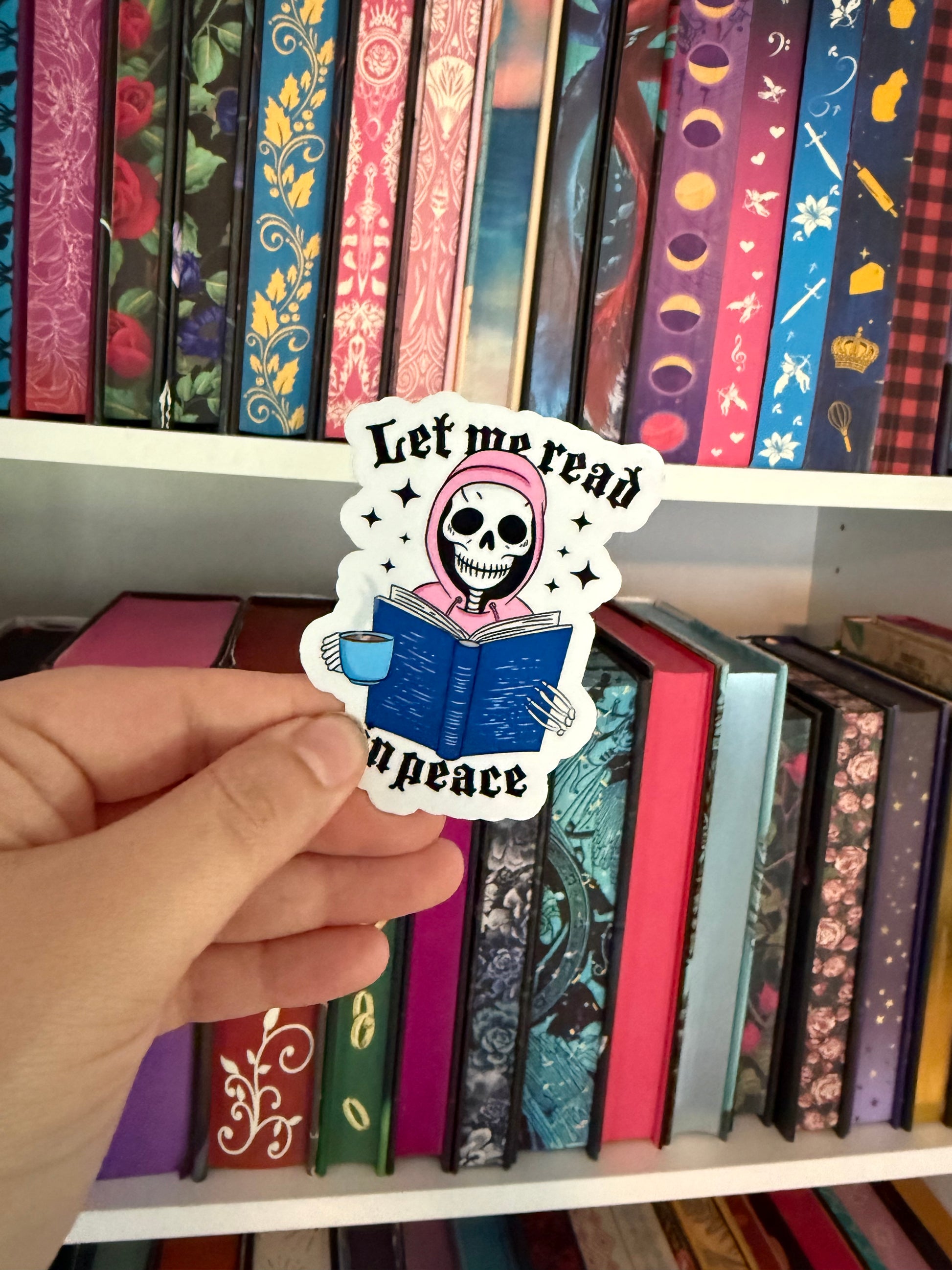 Let me read in peace sticker