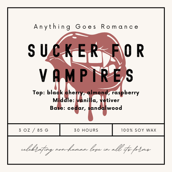 Sucker for Vampires Soy Wax Candle: An Anything Goes Romance Exclusive